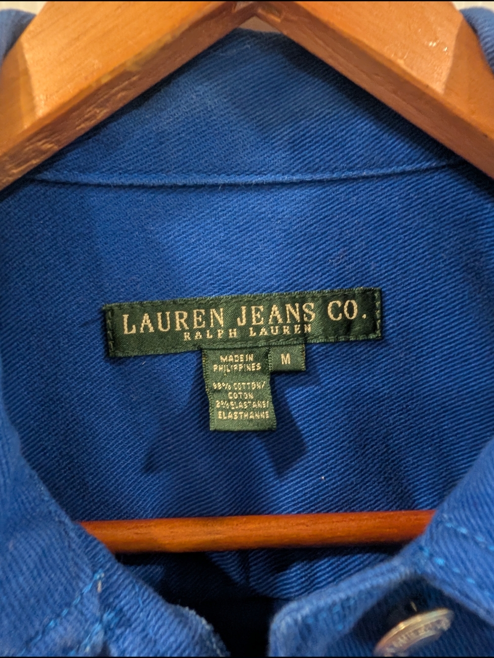LAUREN RALPH LAUREN Women's Royal Blue Denim Jacket Size Medium - Picture 4 of 9